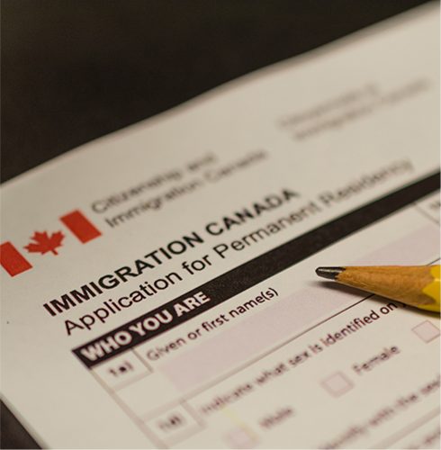 Canada application for Permanent Residency form
